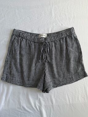 Abercrombie & Fitch Black & White Gingham Drawstring Shorts Small